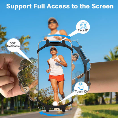 360 Rotatable Phone Armband - Compatible with iPhone 16 15 14 13 Pro Max and Samsung Galaxy