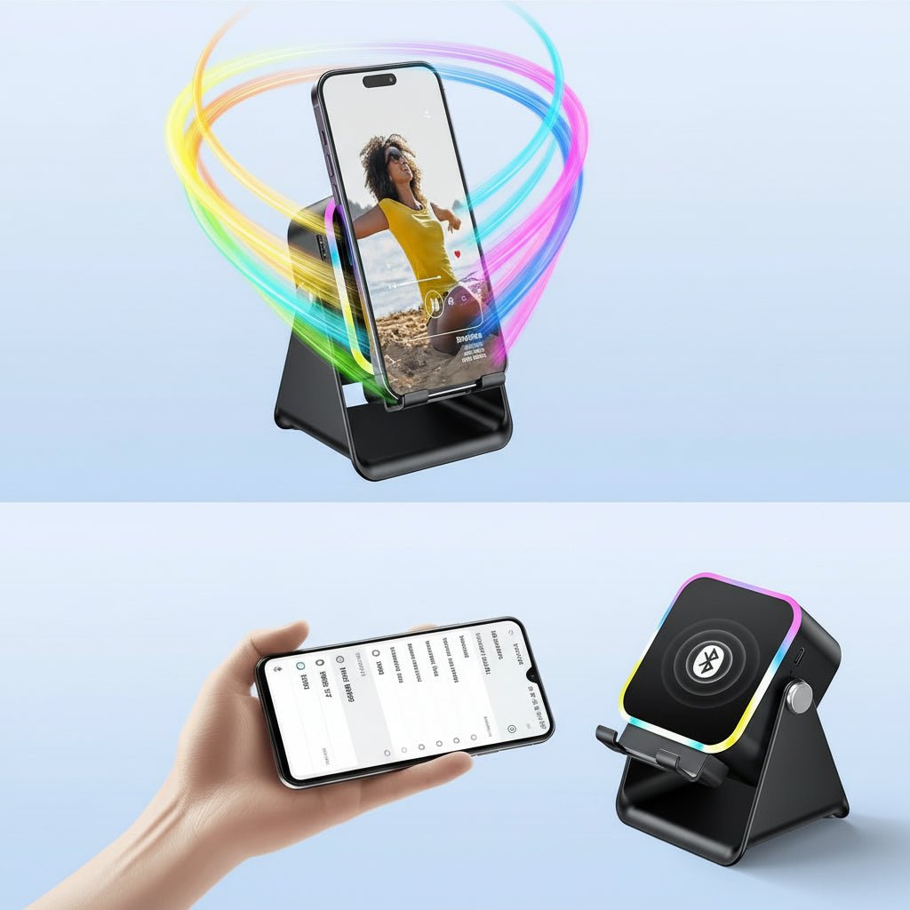 Bluetooth Speaker Phone Stand with Induction Sound Wireless Audio Dock