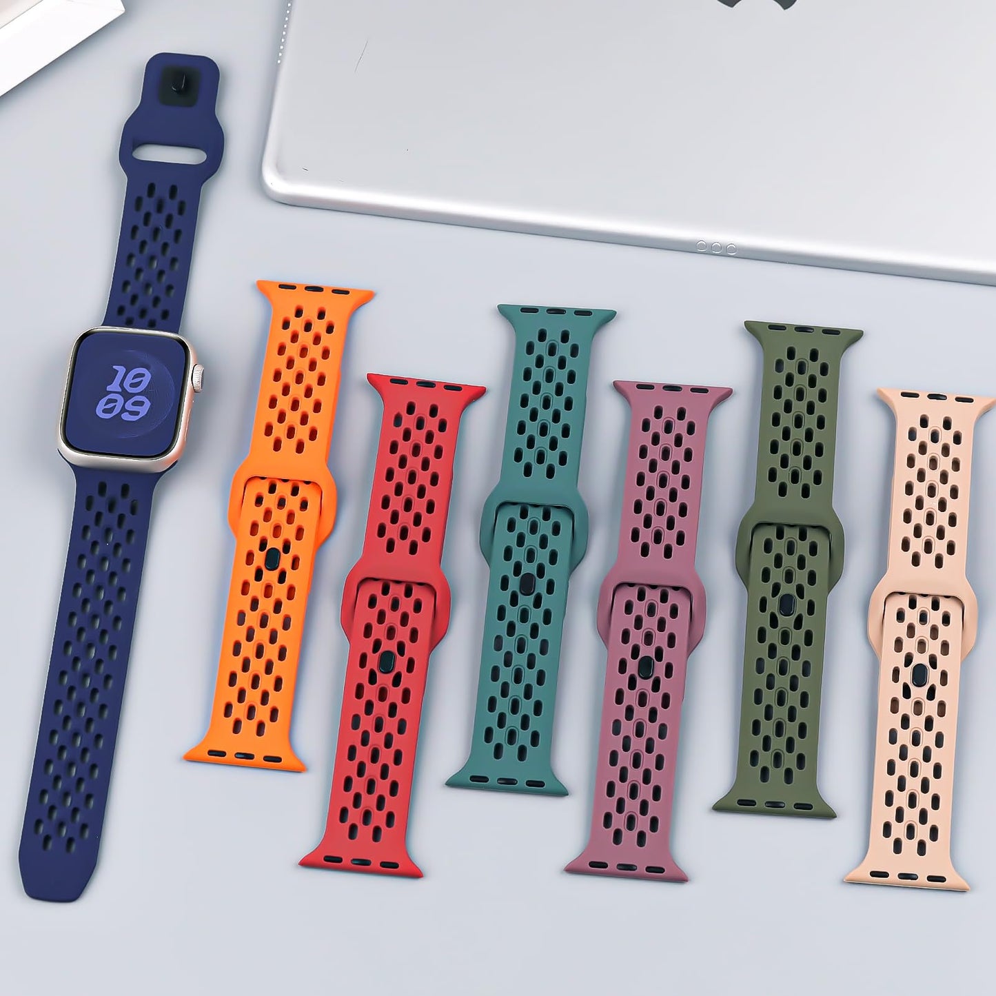 Pour bracelet Apple Watch 44 mm 46 mm Ultra 49 mm 45 mm 40 mm 41 mm 38 mm 42 mm Hommes Femmes, Sil