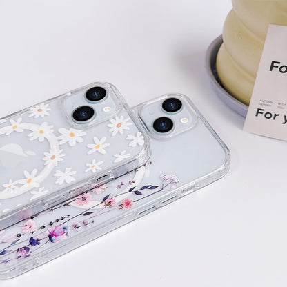 iPhone 14 Case for iPhone 13 Case [Compatible with Magsafe], Cute Flower Gir