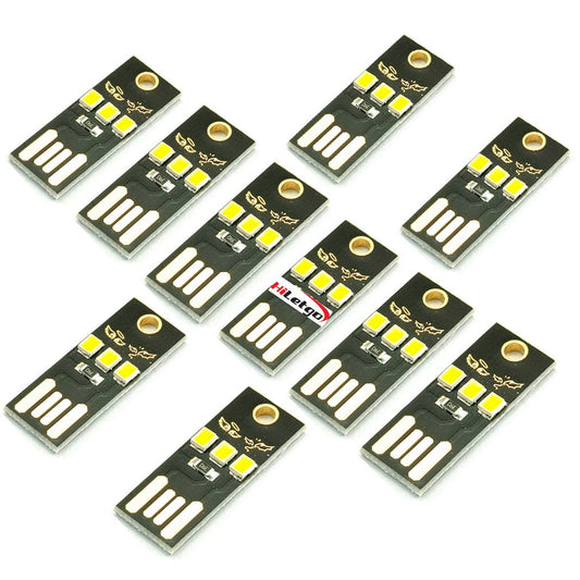 USB LED Lights 10 Pack — Ultra Slim Portable Light for Laptop, Keyboard, Power B