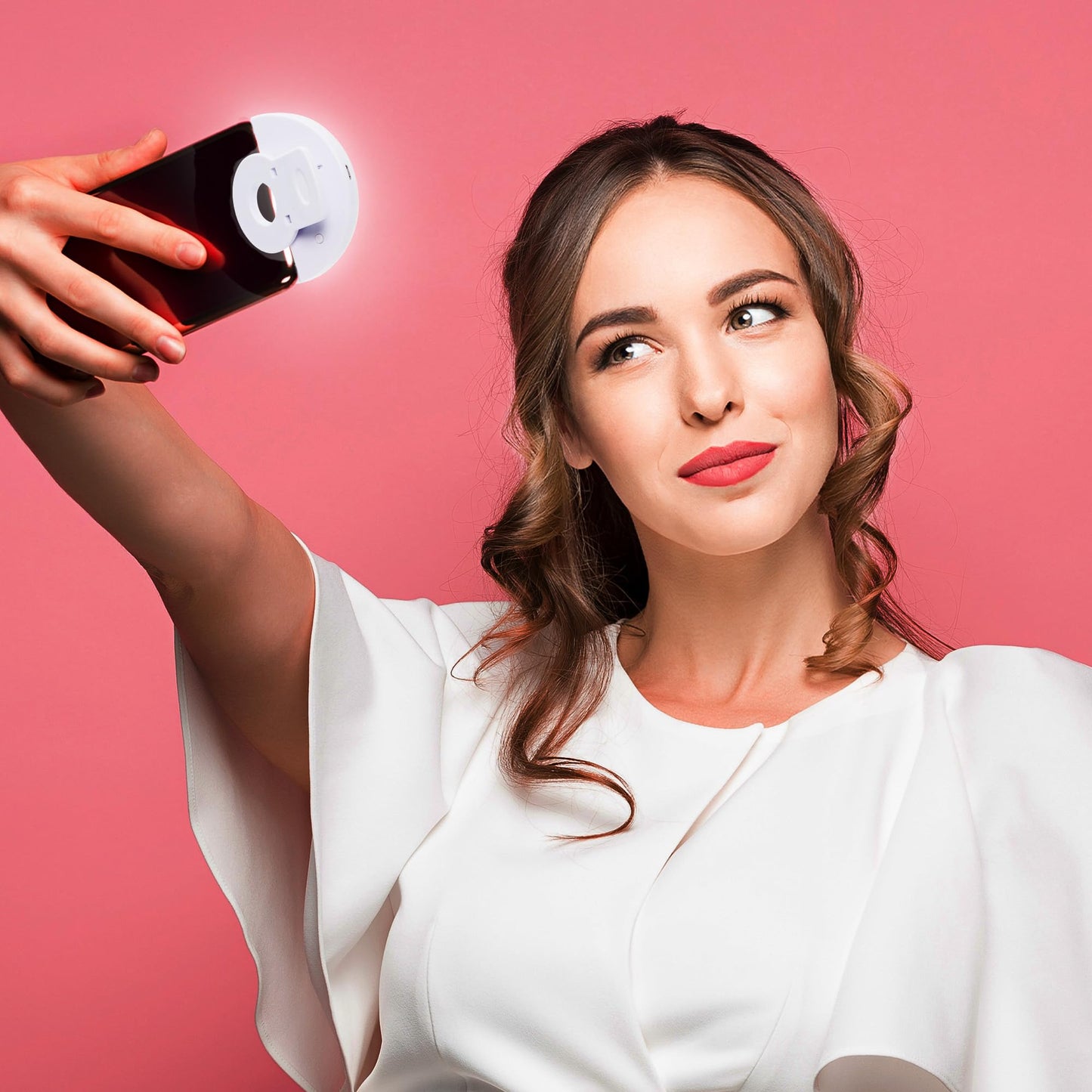 Novelties Rechargeable Led Selfie Ring Light – Clip-On 3.5” Phone Light For Ipho