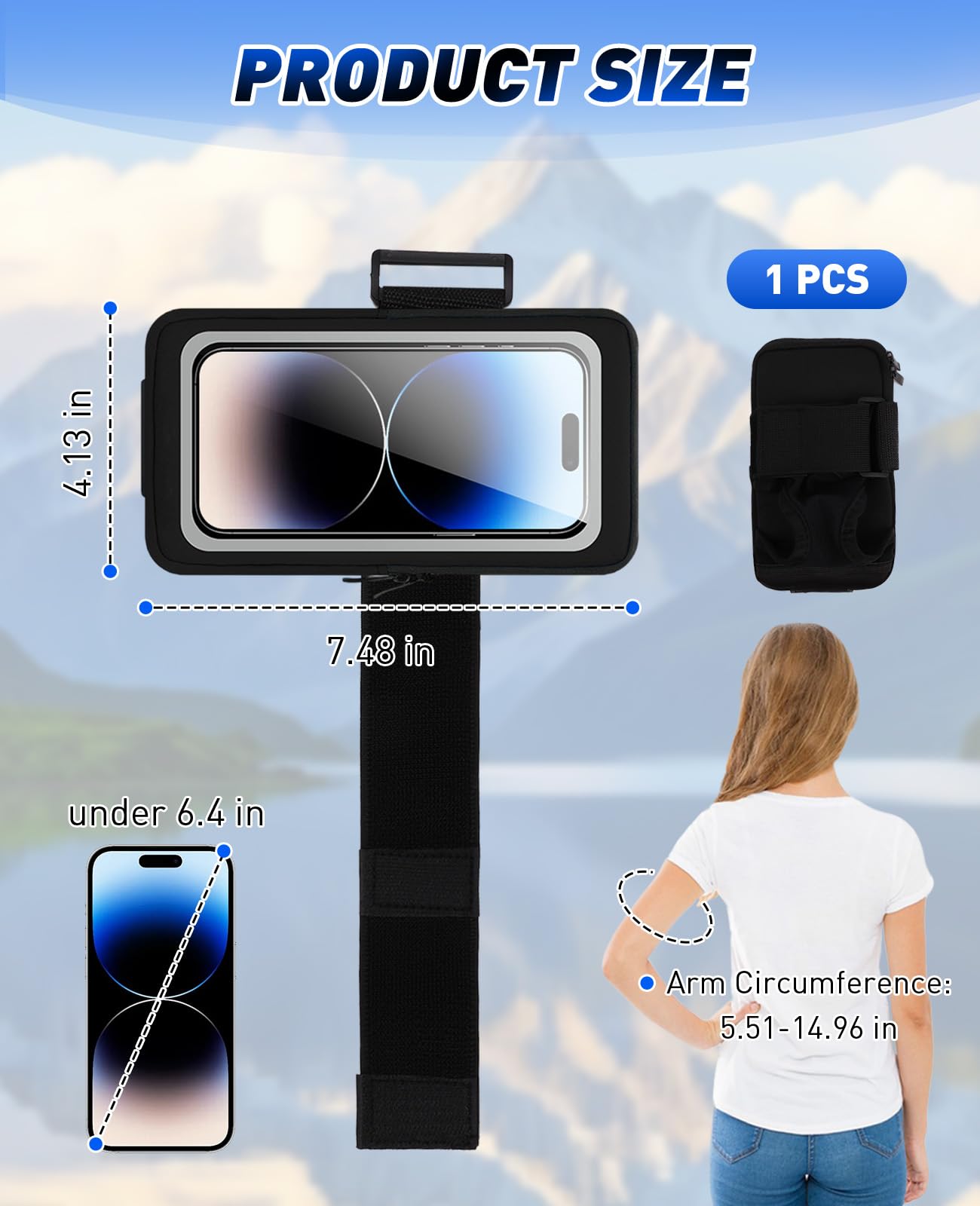 Cell Phone Holder, Wrist Waterproof Workout Phone Holder Up To 7.0'', Wristband