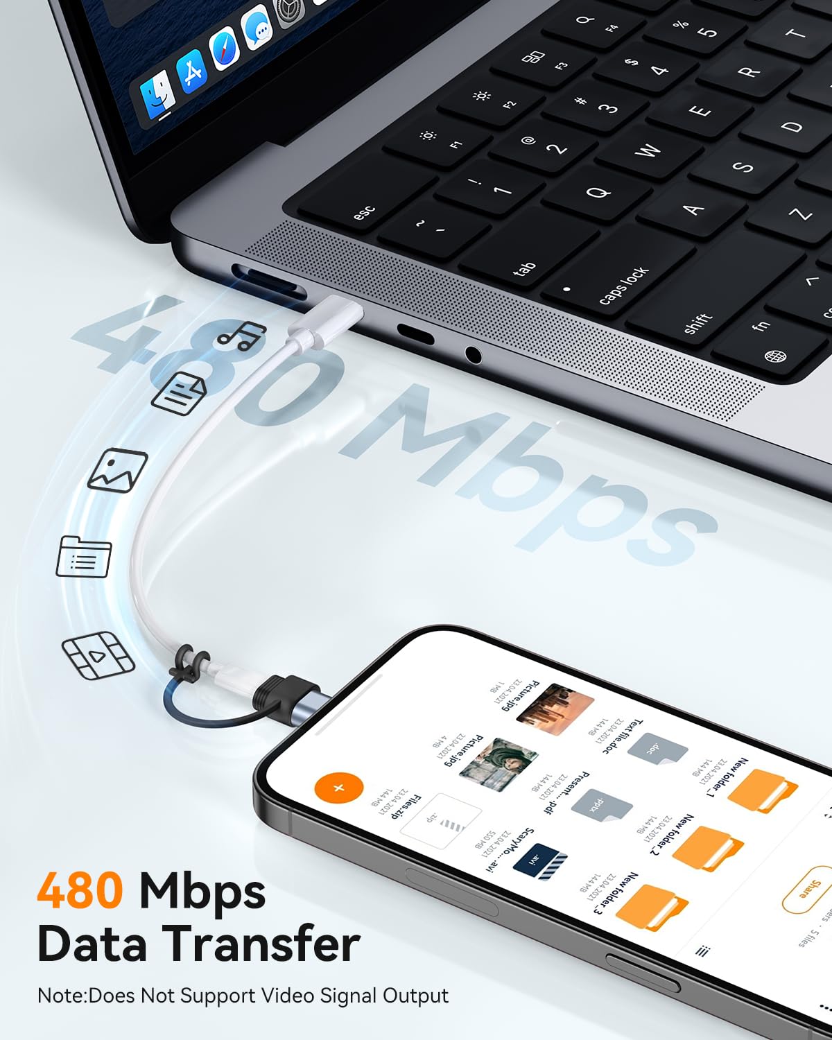 to USB-C Adapter 4 Pack — Fast Charging & Data Transfer for iPhone 17/16/15, Not