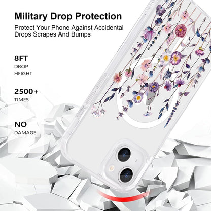 iPhone 14 Case for iPhone 13 Case [Compatible with Magsafe], Cute Flower Gir