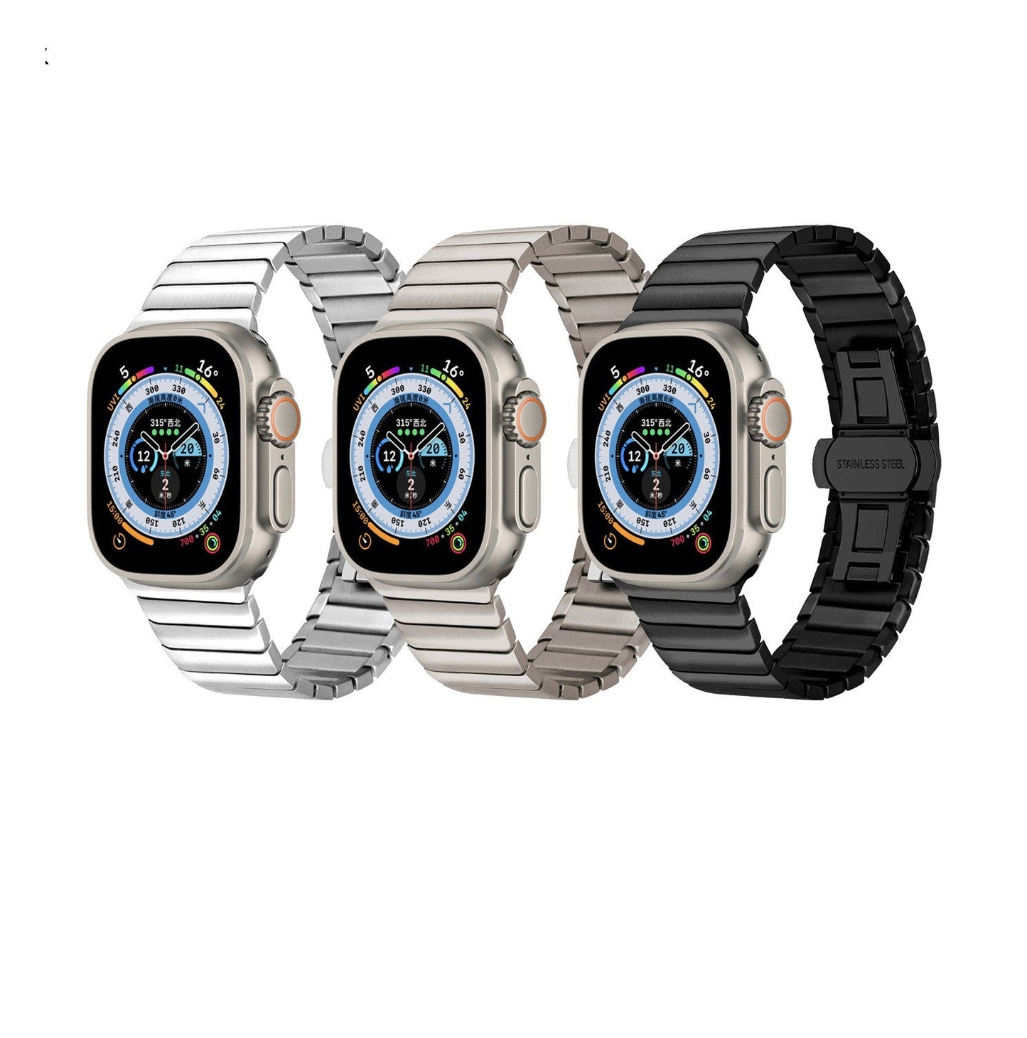 Compatible avec le bracelet en acier inoxydable Smartwatch 8, boucle à nœud, bracelet de montre en métal IWatch