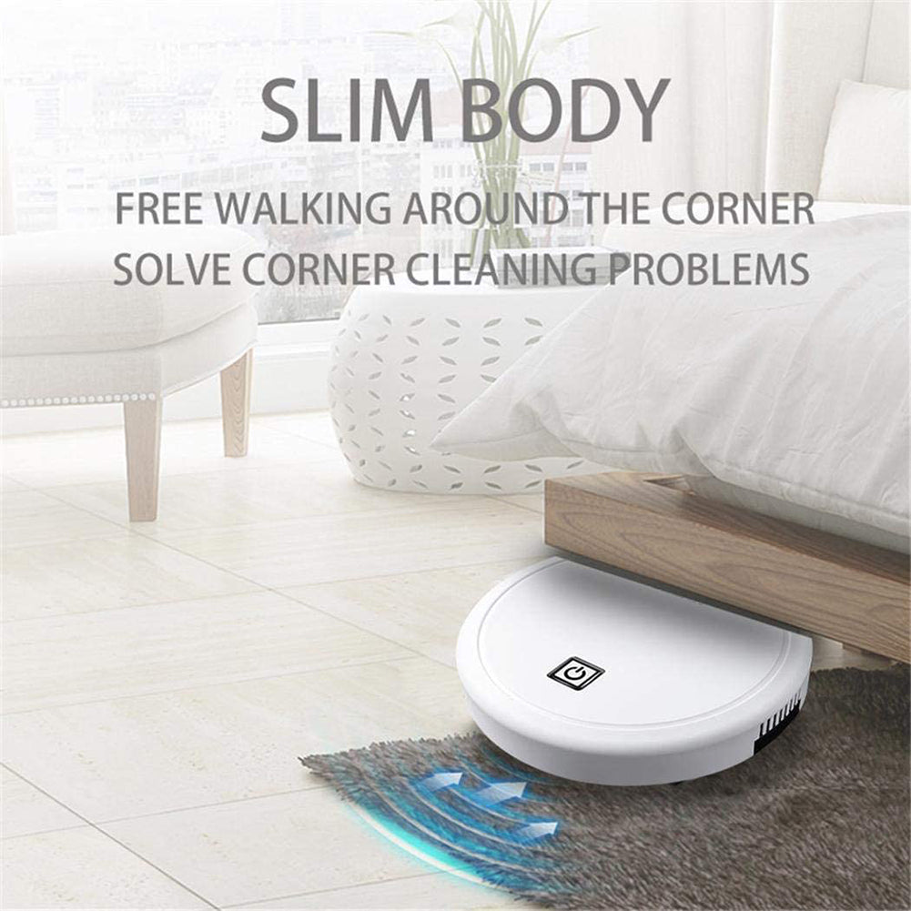 Aspirateur robot 3-en-1 1800Pa Nettoyeur de sol intelligent multifonctionnel rechargeable par USB Aspirateur balayage sec et humide