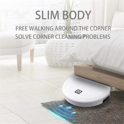 Aspirateur robot 3-en-1 1800Pa Nettoyeur de sol intelligent multifonctionnel rechargeable par USB Aspirateur balayage sec et humide
