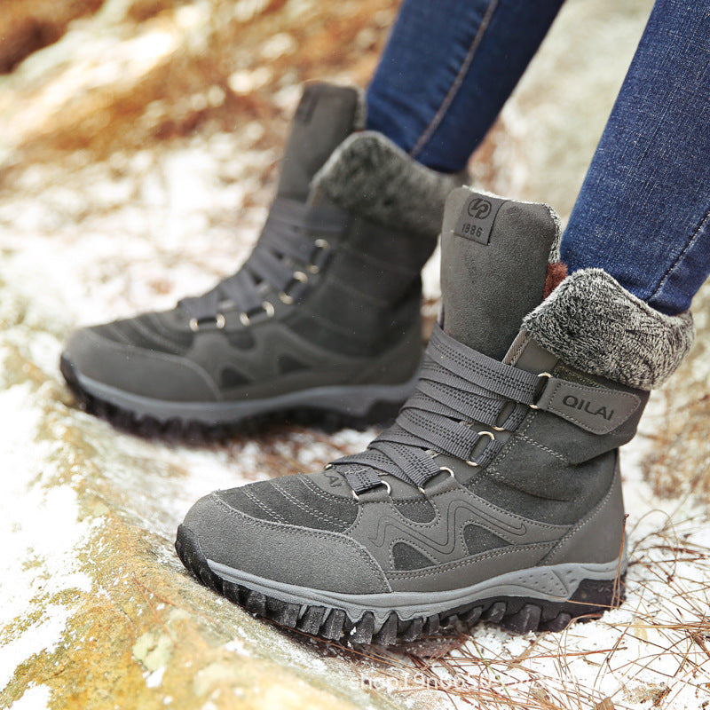 Botines de mujer Zapatos de invierno Botas de nieve para mujer Zapatos cálidos para madre con cordones