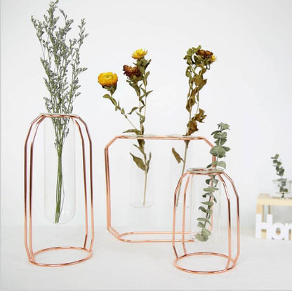 Geometric Rose Gold Vase