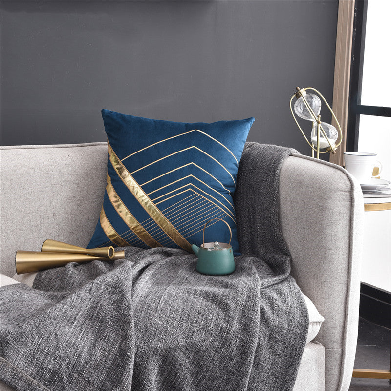 Light Luxury American Style Pillow Patch Leather Embroidered Cushion Sofa Cushion