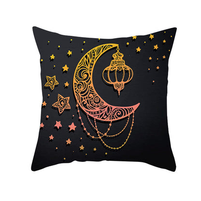 Home Fashion National Style Peach Skin Velvet Printed Cushion Cover