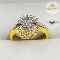 Anillos de Sol y Luna con diamantes de imitación para pareja, joyas para el Día de San Valentín