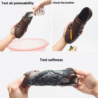 Men's Summer Hollow Breathable Leather Shoes