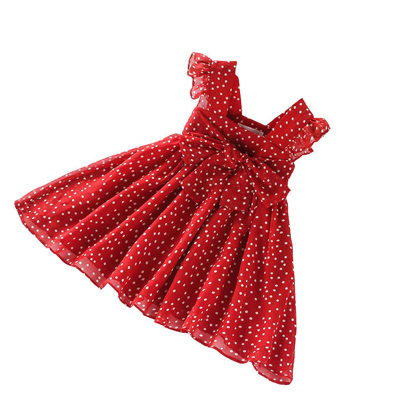 Robe de princesse en mousseline à pois pour enfants