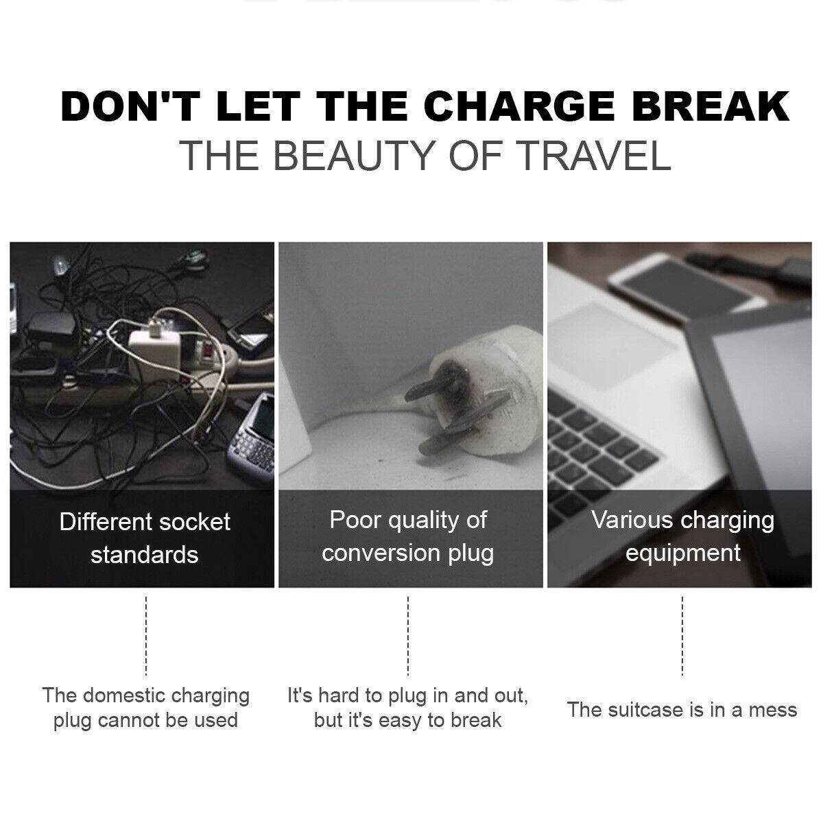 2x Us Travel Adapter Essential