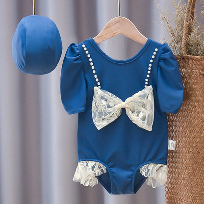 Maillot de bain enfant fille Manches longues Bébé Fille Maillot de bain une pièce Été