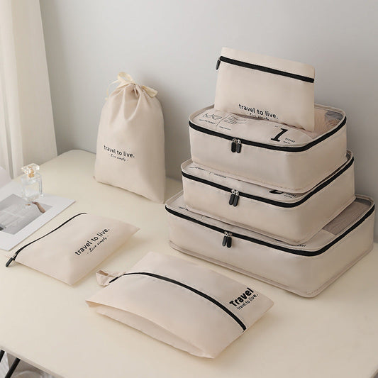 Nueva bolsa de viaje para cochecito de siete piezas, bolsa de almacenamiento de ropa y zapatos