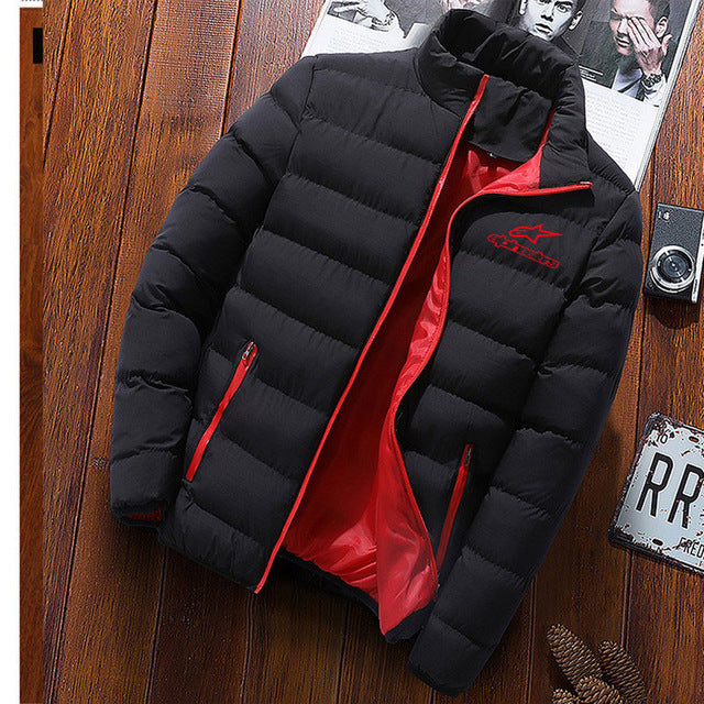 Chaqueta de hombre de invierno con estrellas y cuello levantado