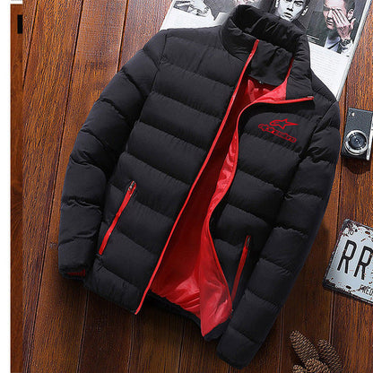 Chaqueta de hombre de invierno con estrellas y cuello levantado
