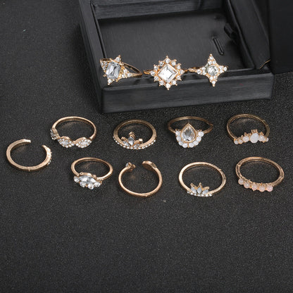 Women's Vintage Water Drop Diamond Ring Suit