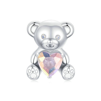Valentine's Day Cute Bear Love Beaded S925 Sterling Silver Diy Scattered Beads Girlfriend's Accessories
