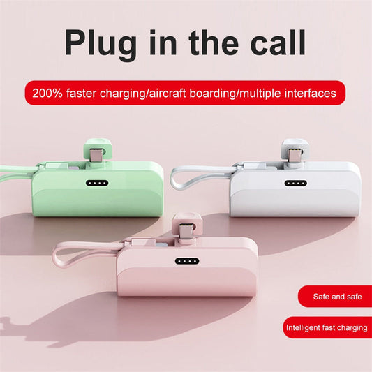 Mini Power Bank Cápsula KC 5000 MA Bolsillos