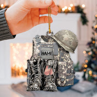 Personalized Veteran Soldier Backpack Charm – Acrylic Pendant