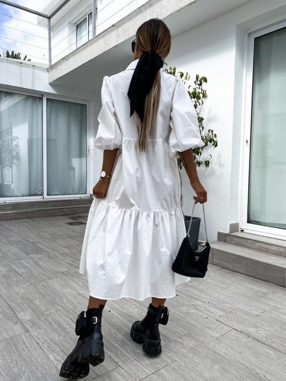 Shirt Lapel Plus Size Loose Swing Dress