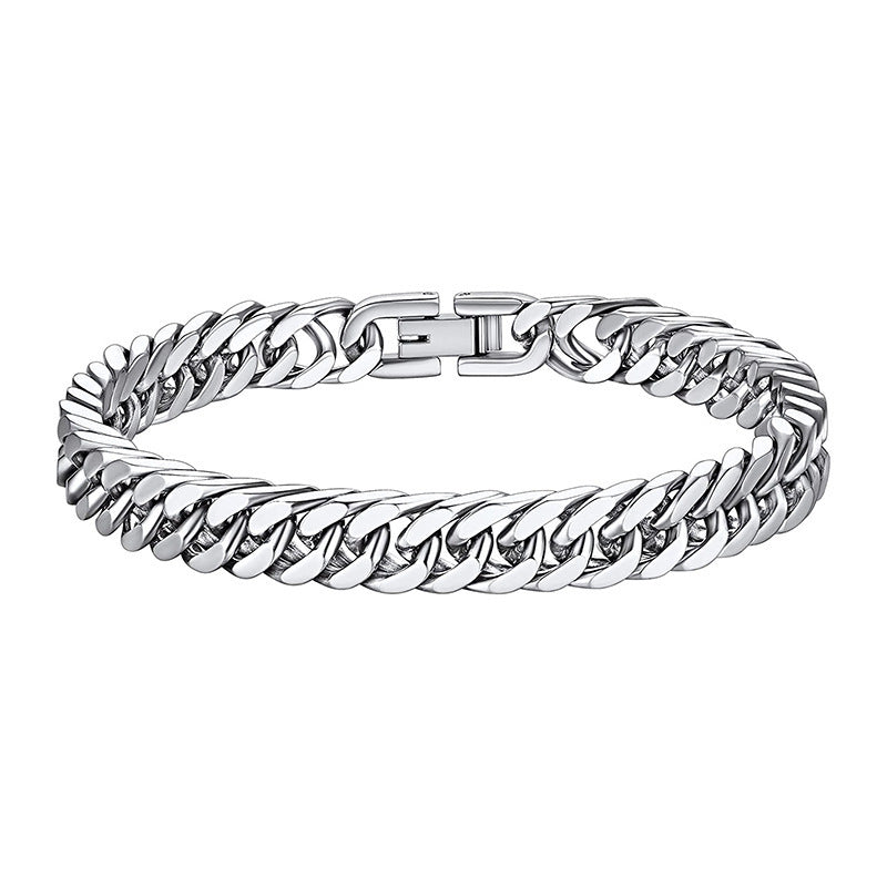 Pulsera personalizada de acero de titanio estilo punk