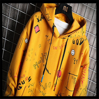 Fashion Printed Plus Size Sweater Coat Men's