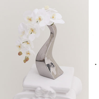 Mirror Silver Vase Ceramic Design Sense Electroplating