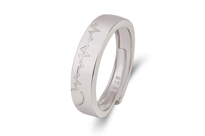 New Product Love Electrocardiogram Ring Love Ripple Ring Simple Japanese And Korean Style For Your Heartbeat Ring Douyin Same Style