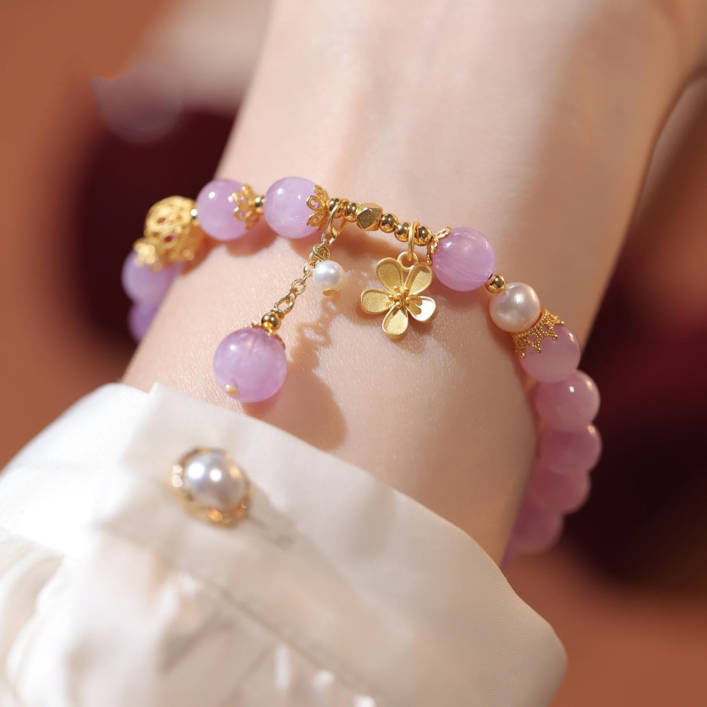 Guirlande Lumineuse Fleur avec Pendentif Violet Cercle Unique au Lithium