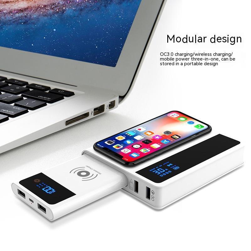 Chargeur trois-en-un sans fil Question Mark Banque d'alimentation QC30QI75 Charge rapide 10 W Adaptateur secteur USB pour téléphone portable
