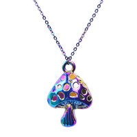 Cute Hip Hop Alloy Plant Mushroom Pendant Necklace