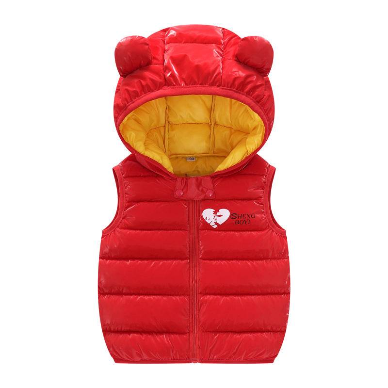 Kids Hooded Down Vest – Boys & Girls Sleeveless Waistcoat