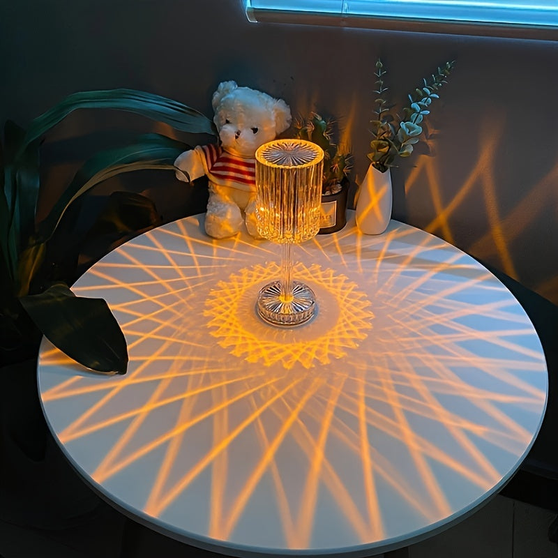 Lámpara de noche Crystal Touch Control - Luz LED USB regulable con batería recargable