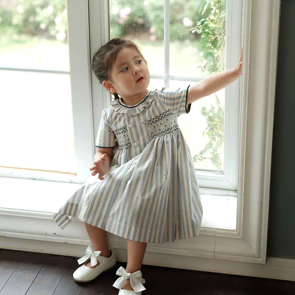 Robe en coton haut de gamme à manches courtes pour filles