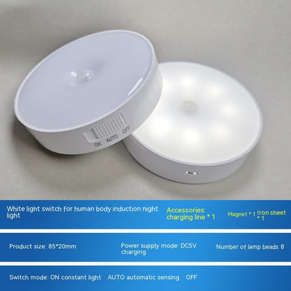 Nouvelle veilleuse LED à induction corporelle avec chargement USB