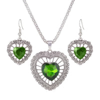 Vintage Crystal Rhinestone Double Heart Set
