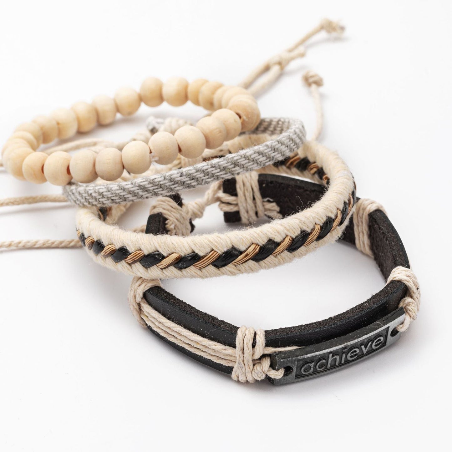 Bracelet quatre pièces personnalisé alphabet mode pour hommes et femmes