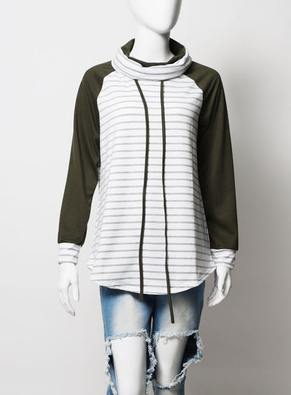 Suéter de algodón nuevo, mangas rosadas y rayas azules, para otoño o invierno, para chica de secundaria o universidad.