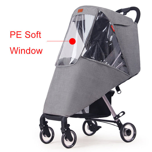 Cubre lluvia para cochecito, funda para cochecito de bebé para viento, paraguas para coche