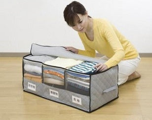 Caja de almacenamiento de ropa de tela no tejida con carbón de bambú