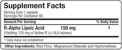 Allmax R-ALA (Alpha Lipoic Acid) 125mg, 60 Capsules