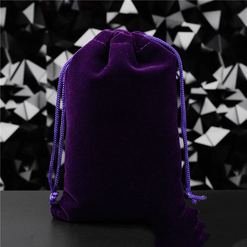 Pochette à Bijoux en Flanelle Unie avec Cordon de Serrage