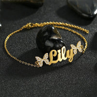 Stainless Steel Name Fashion Chain Letter Bracelet For Women