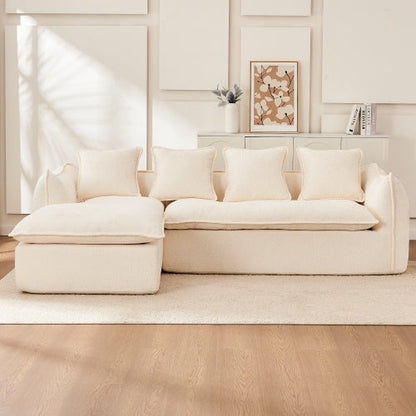 VIDEO Provided Sofa Deep Seat Sofa 3 Seater For Living Room Oversized Comfy Sofa L-Shape Sofa Couch With Chaise Home Furniture Sleeper Sectional Sofa For Apartment, Office Left Hand Facing