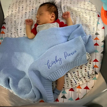 Couverture tricotée pour poussette de bébé
